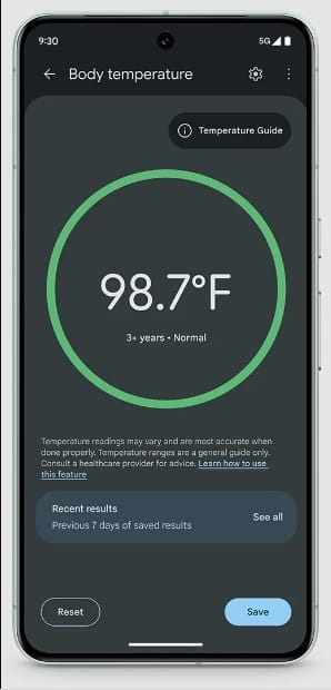 how to enable pixel thermometer 0